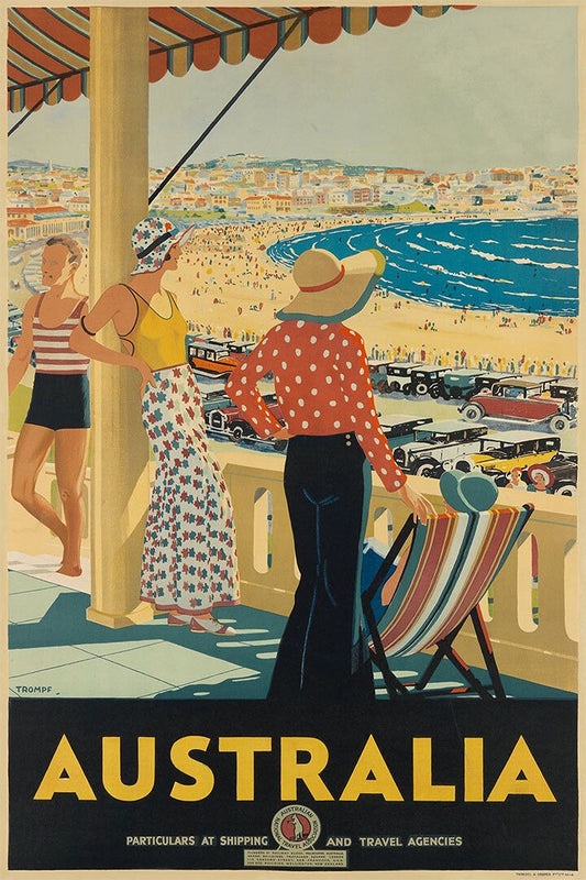 1930S Bondi Beach Sydney Australia Vintage Style Travel Jigsaw Puzzle