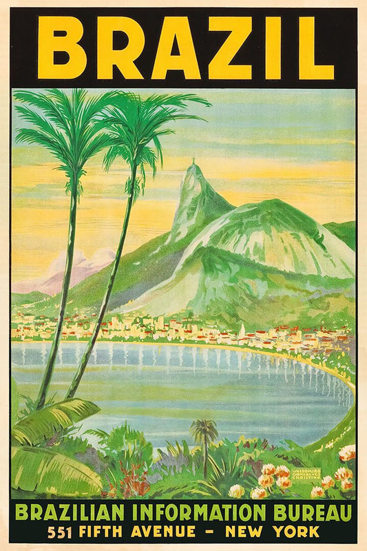 1930S Brazil Rio De Janeiro Bay Vintage Style Travel Jigsaw Puzzle