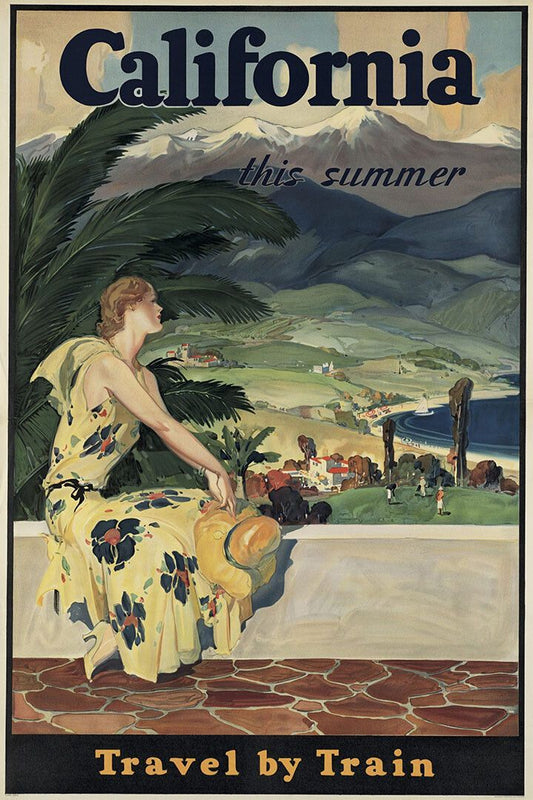 1930S California Summer Travel By Train Vintage Style Magnet