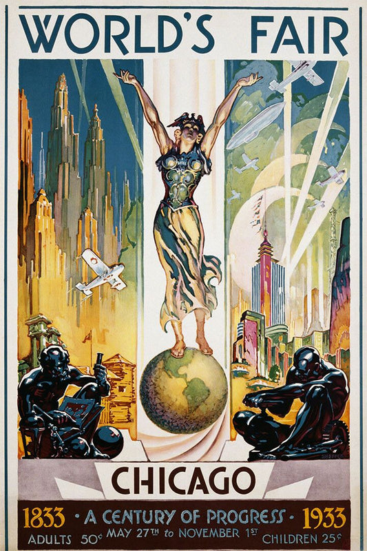 1930S Chicago Worlds Fair Century Of Progress Vintage Wall Art Poster