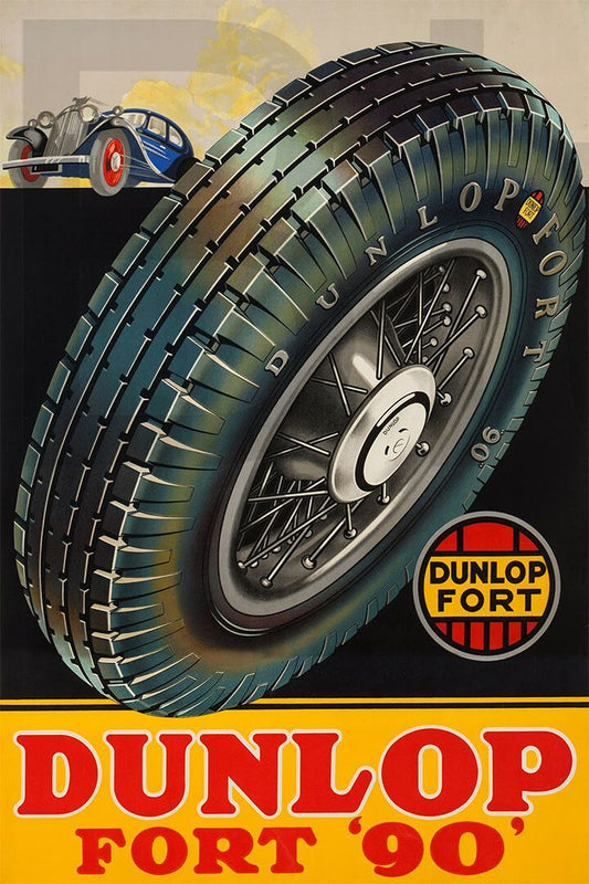 1930S Dunlop Tires Fort 90 Vintage Tire Advertising Keychain