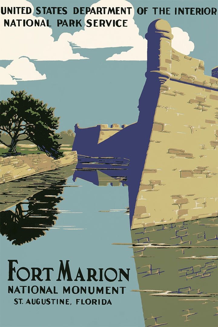 1930S Fort Marion National Monument Vintage Wpa Travel Jigsaw Puzzle