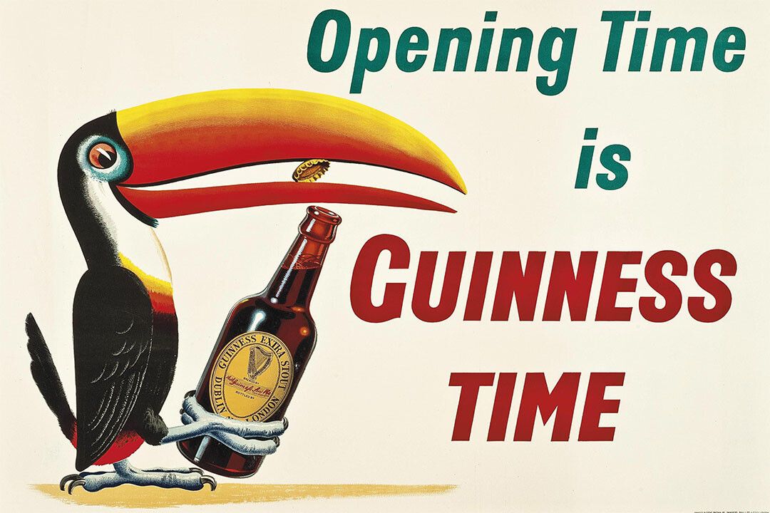 1930S Opening Time Is Guinness Time Classic Vintage Beer Wall Poster