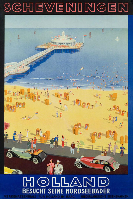 1930S Scheveningen Holland Classic Vintage Dutch Travel Jigsaw Puzzle