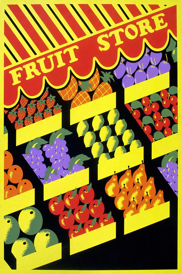 1930S Sidewalk Fruit Store Classic 1930S Works Progress Wall Poster