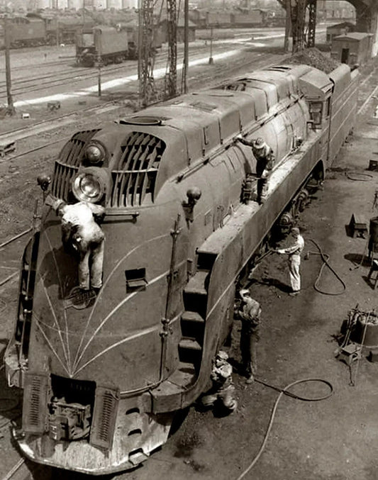 1930S Train Maintenance Chicago & North Western Railway Picture Magnet