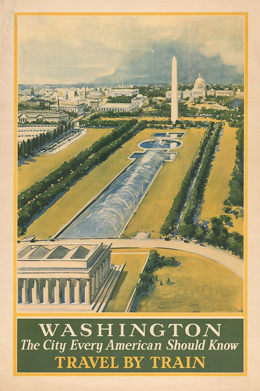 1930S Washington Dc Vintage Style Railroad Train Travel Jigsaw Puzzle