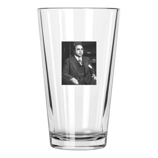 1931 American Gangster, Mobster Al Capone Criminal Mob Pint Beer Drinking Glass