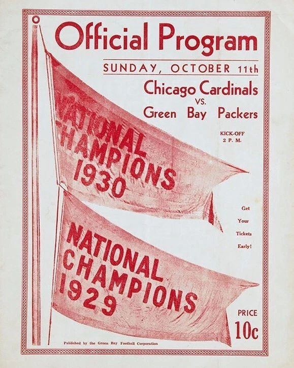 1931 Chicago Cardinals Vs Green Bay Packers Magnet Football Picture