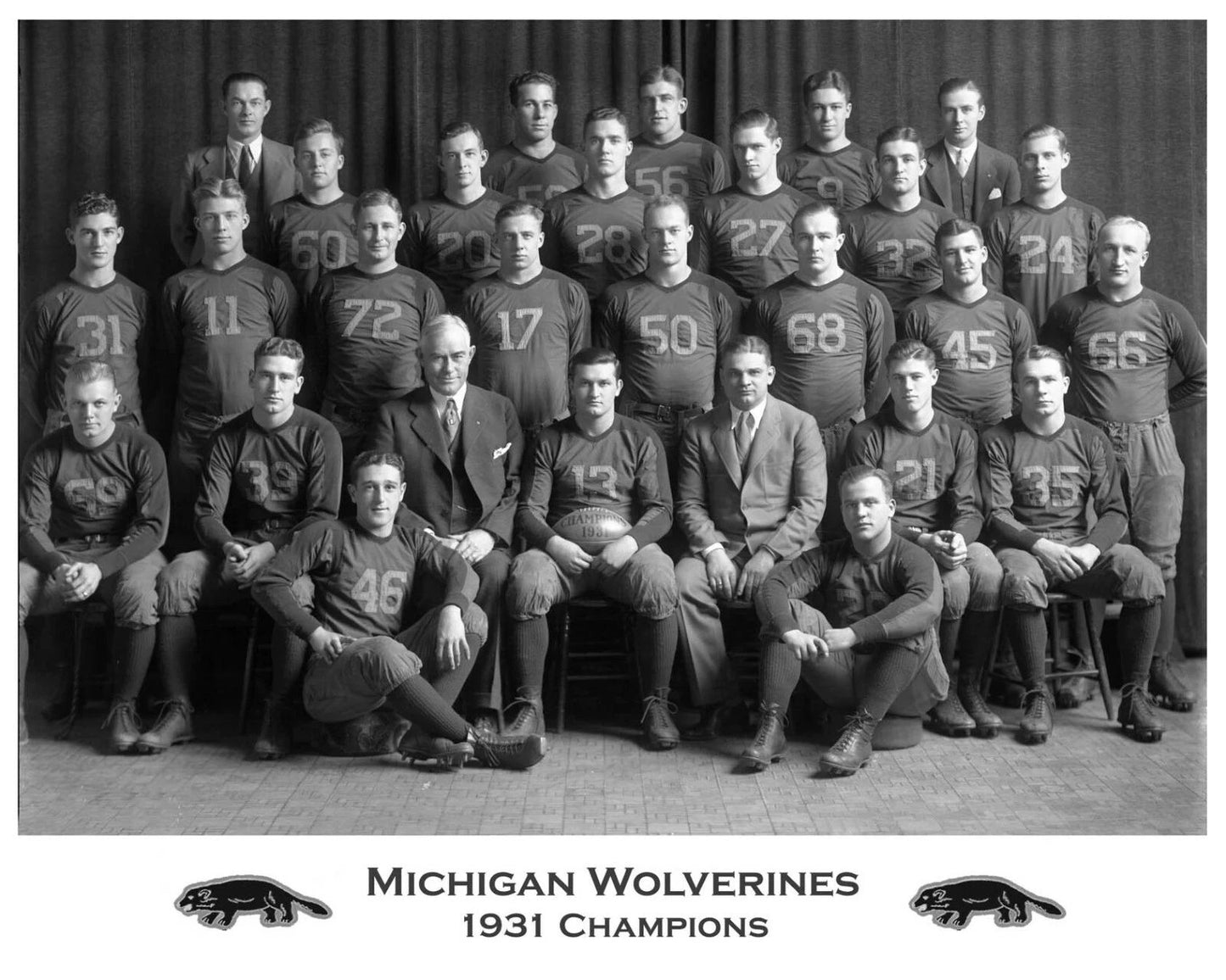 1931 College Champions Michigan Wolverines Keychain Football Keychain