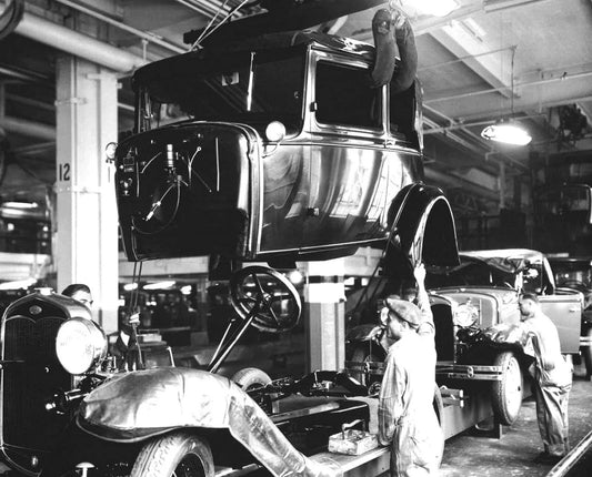 1931 Ford Model A Victoria Coupe Factory Assembly Retro Car Picture Magnet