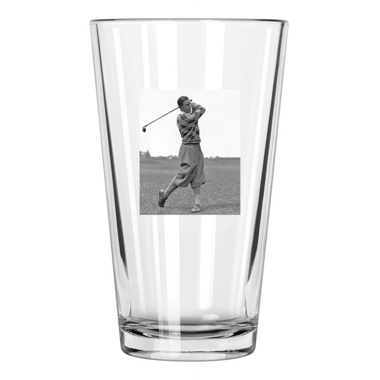 1931 Golfer Thomas Henry Cotton Photo Vintage Golfing Pint Beer Drinking Glass