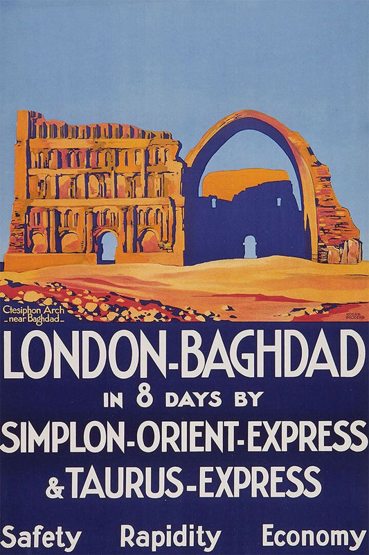 1931 London To Baghdad Orient Express Vintage Style Travel Wall Poster