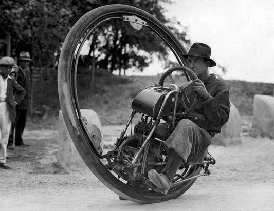 1931 One Wheel Motorcycle Cool Transportation Old Magnet Reprint