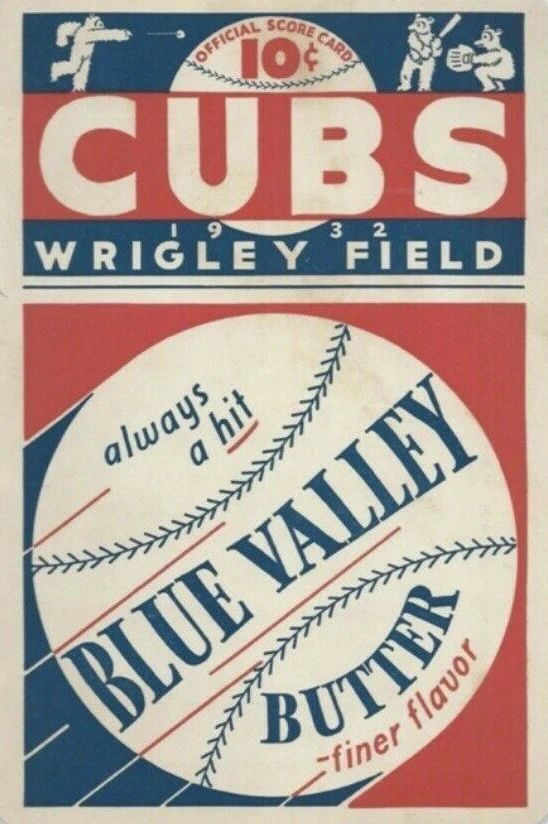 1932 Chicago Cubs Keychain Baseball Score Card Picture Wrigley Field Mlb