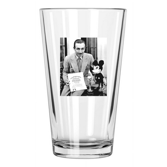 1932 Film Producer Walter Walt Disney Mickey Mouse Pint Beer Drinking Glass