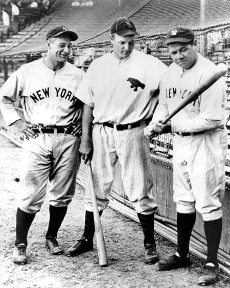 1932 New York Yankees Lou Gehrig And Babe Ruth Glossy Keychain Baseball Print