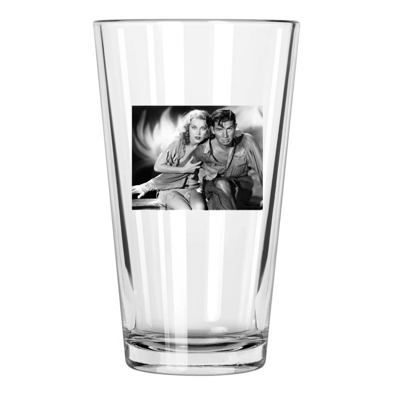 1933 Action Film King Kong Photo Bruce Cabot & Fay Wray Pint Beer Drinking Glass