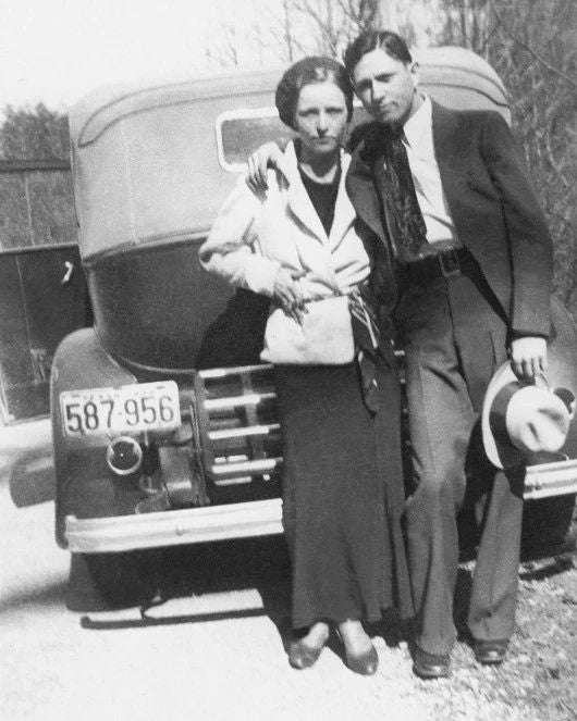 1933 Bonnie And Clyde Glossy Photo Criminals And Bank Robbers Print