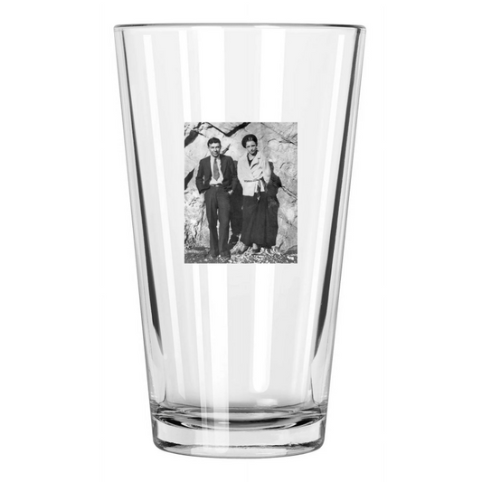 1933 Bank Robbers W.D. Jones & Bonnie Parker Vintage Pint Beer Drinking Glass