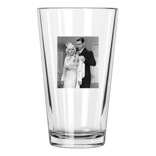 1933 Clark Gable And Jean Harlow Hold Your Man Movie Pint Beer Drinking Glass