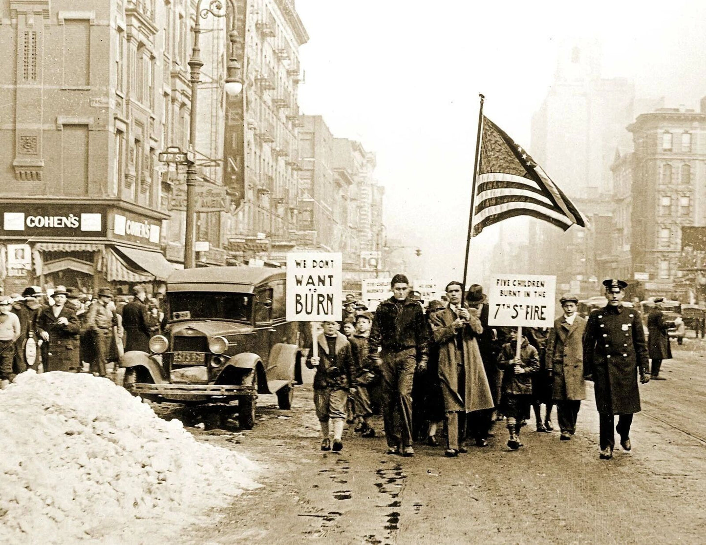 1933 Children Safer Homes Protest New York City Ny Picture Photo Print