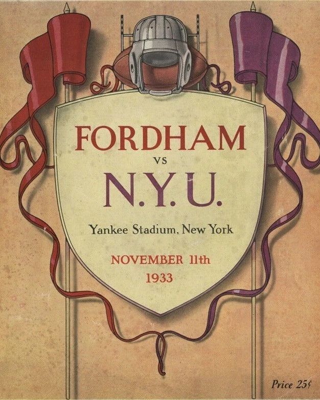 1933 Fordham Rams Vs Nyu Violets Magnet Picture Football