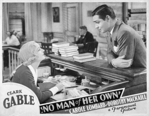 1933 Gable & Lombard No Man Of Her Own Lobby Card Reprint Picture Photo