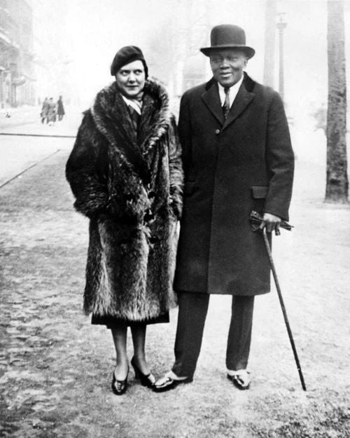 1933 John 'Jack' Johnson And Wife Glossy Keychain Heavyweight Boxer Print