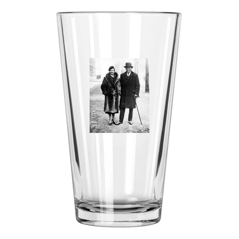 1933 John 'Jack' Johnson And Wife Heavyweight Boxer Pint Beer Drinking Glass