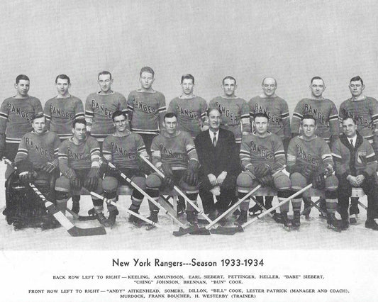1933 New York Rangers Team Photo Ny Hockey Picture
