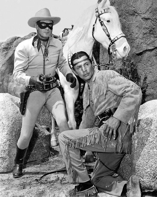 1933 The Lone Ranger Glossy Keychain Silver And Tonto Print Clayton Moore