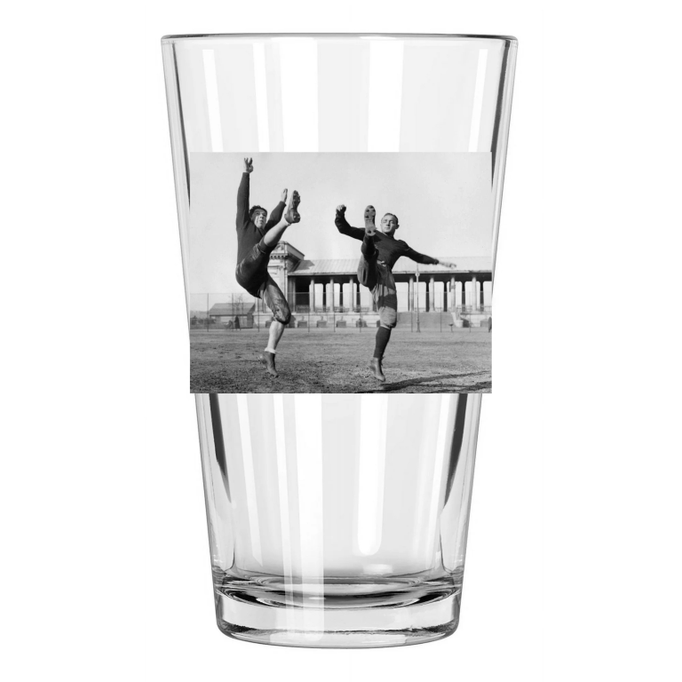 1934 Arnie Herber And Clarke Hinkle Green Bay Packers Pint Beer Drinking Glass