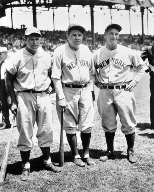 1934 All Stars Babe Ruth, Lou Gehrig And Jimmie Foxx Vintage Magnet Baseball