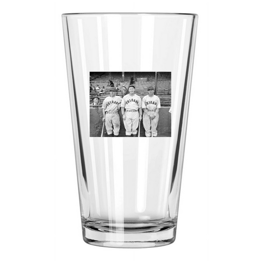 1934 Chicago Cubs Billy Herman Gabby Hartnett Freddie Lindstrom Pint Beer Glass