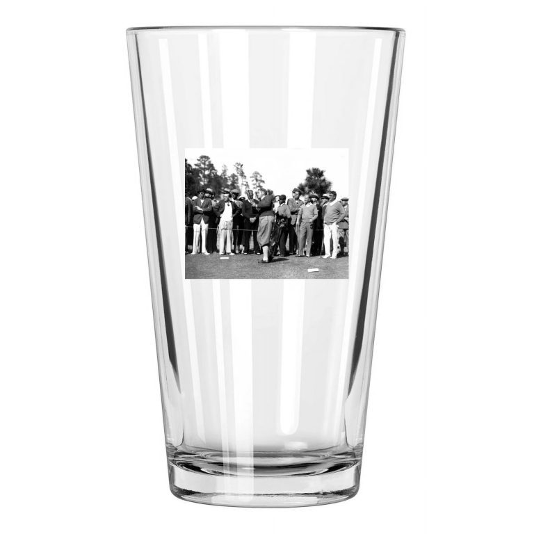 1934 Masters Bobby Jones Photo Augusta Golf Coarse Pint Beer Drinking Glass