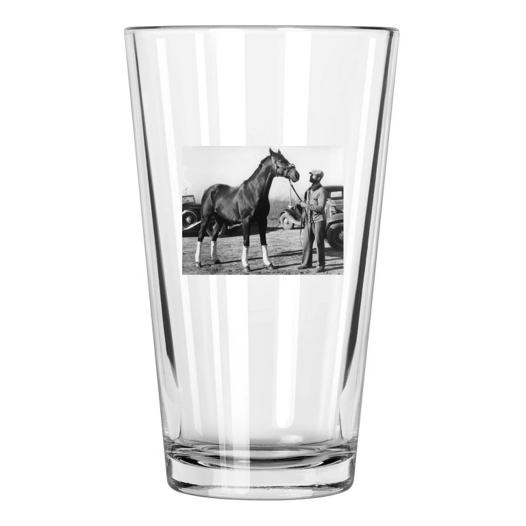 1934 Thoroughbred Equipoise Photo Racehorse Pint Beer Drinking Glass