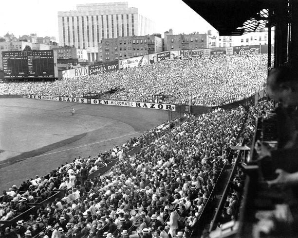 1934 Yankees Stadium And Babe Ruth In Right Field Photo Glossy Print Poster
