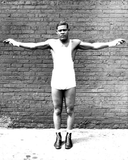 1935 American Boxer Joe Louis Glossy Magnet 'Boxing Reach' Portrait Vintage