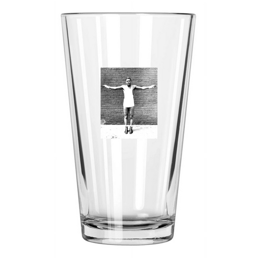 1935 American Boxer Joe Louis 'Boxing Reach' Portrait Vintage Pint Beer Glass