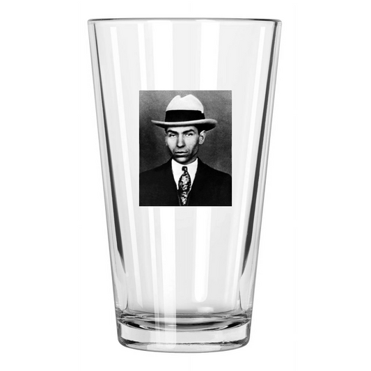 1935 American Gangster Mobster Charles Lucky Luciano Pint Beer Drinking Glass