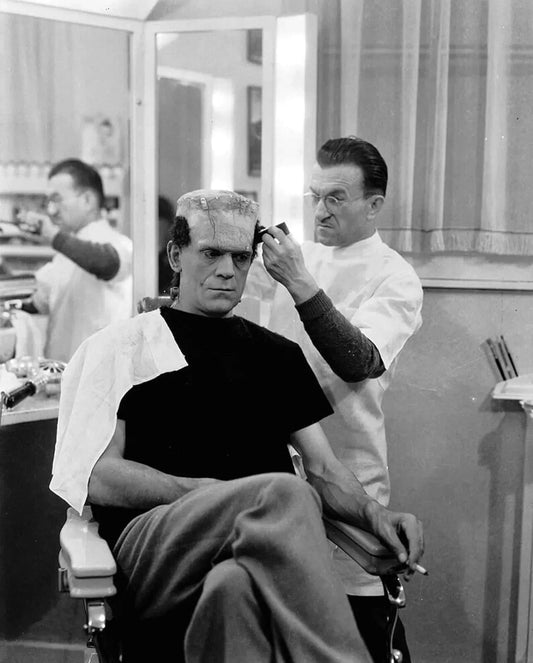 1935 Boris Karloff Make Up For Bride Of Frankenstein Film Picture Keychain