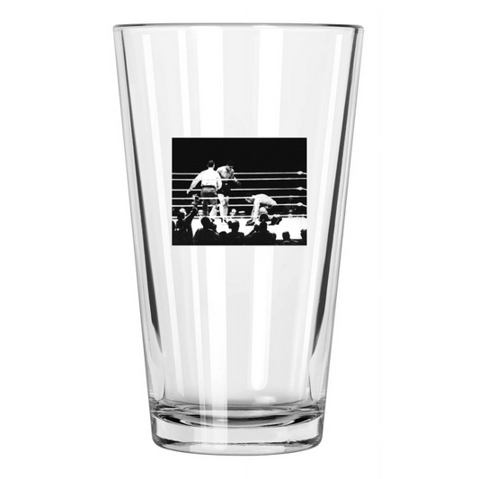 1935 Boxers Joe Louis Vs Primo Carnera Heavyweight Fight Pint Beer Glass