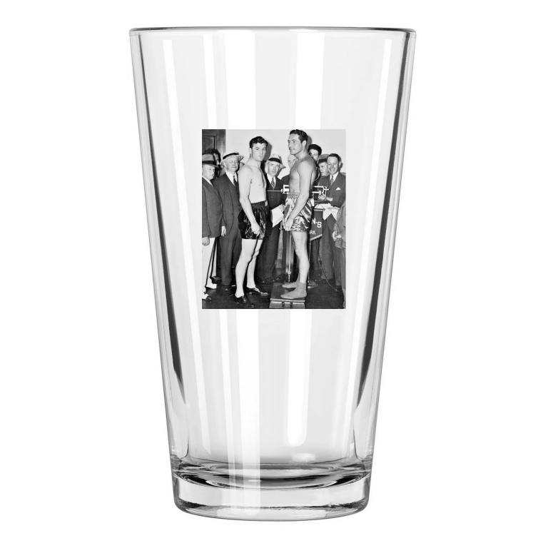 1935 Boxers Max Baer Vs James Braddock Heavyweight Weigh In Pint Beer Glass