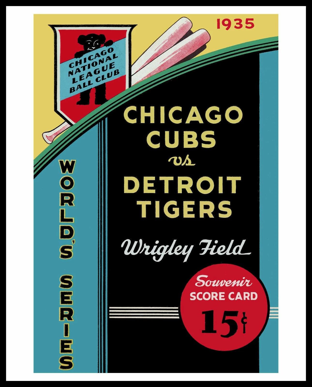 1935 Chicago Cubs Vs Detroit Tigers Keychain Baseball Picture Mlb
