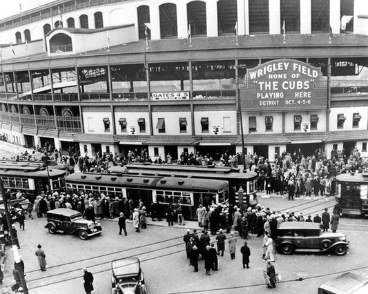 1935 Chicago Cubs Wrigley Field Glossy Keychain World Series Vs Tigers Print