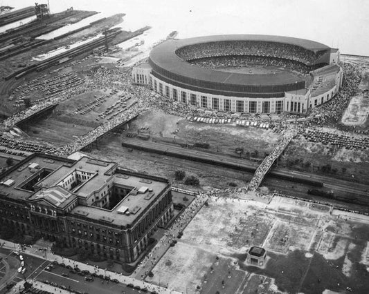 1935 Cleveland Indians Municipal Stadium Glossy Magnet Browns Stadium Print