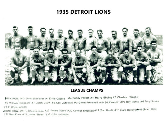 1935 Detroit Lions Team Photo Football Nfl Picture World Champs