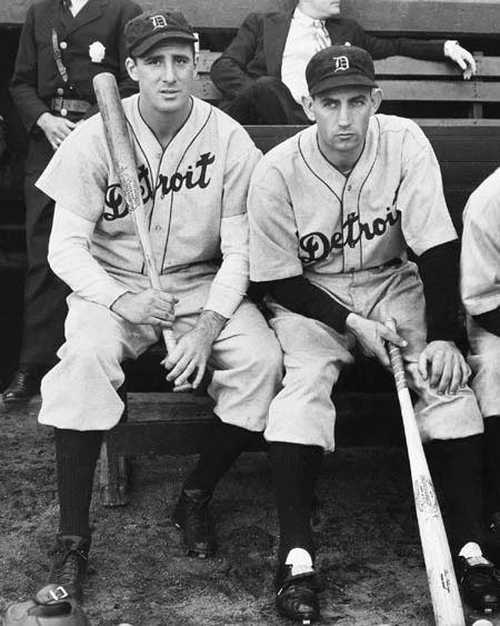 1935 Detroit Tigers Glossy Magnet Hank Greenberg And Charlie Gehringer Print