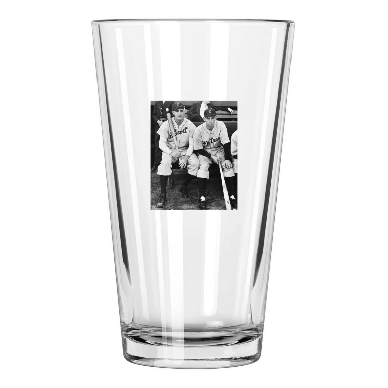 1935 Detroit Tigers Hank Greenberg And Charlie Gehringer Pint Beer Glass